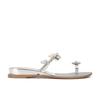 [] Sleepwalking in summer~ Flower diamond buckle slope heel set toe flat-bottomed slippers women's sandals wear summer