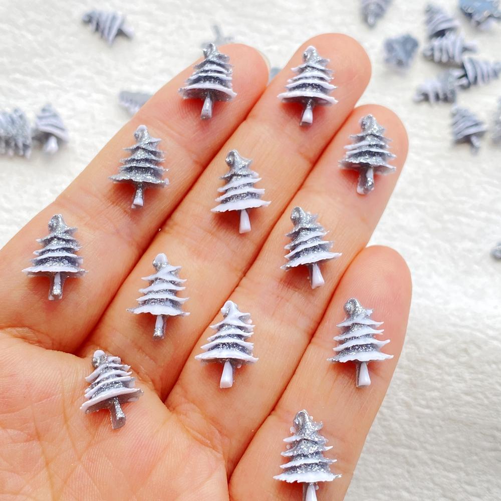 

50pcs New Hybrid Resin Cute Mini Christmas tree Nail Art Flatback Rhinestone DIY Christmas Scrapbook Crafts