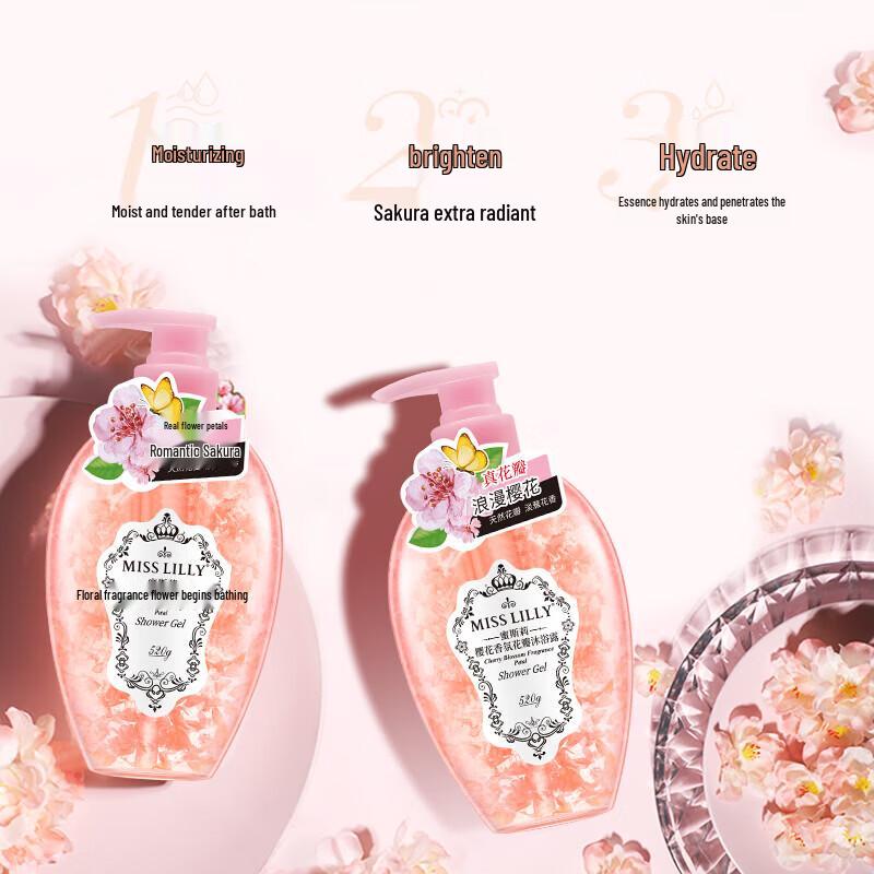 MISS LILLY Cherry Blossom Petal Body Wash