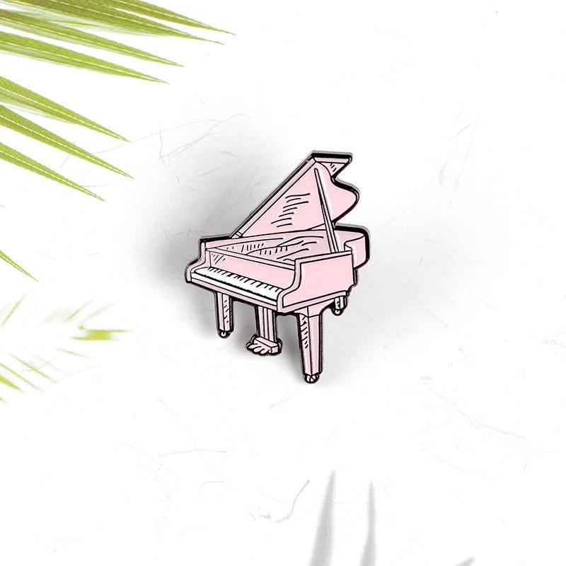 Piano Unique Pink Brooch Attractive Alloy Pin For Creative Individuality Style And