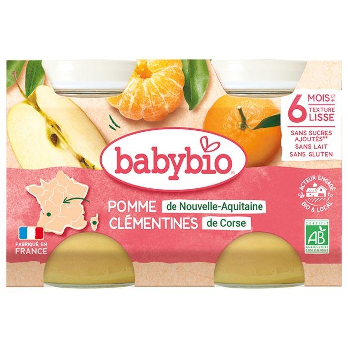 Babybio - Kleines Baby-Gläschen Apfel Clementinen - Bio - 2x130g - Ab 6 Monaten