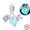 Copper Fashion Travel Airplane Luggage ThreePiece Set Charm Bead Charms Ideal For Women Authentic Bracelets Pendant Do It Yourself Jewellery
