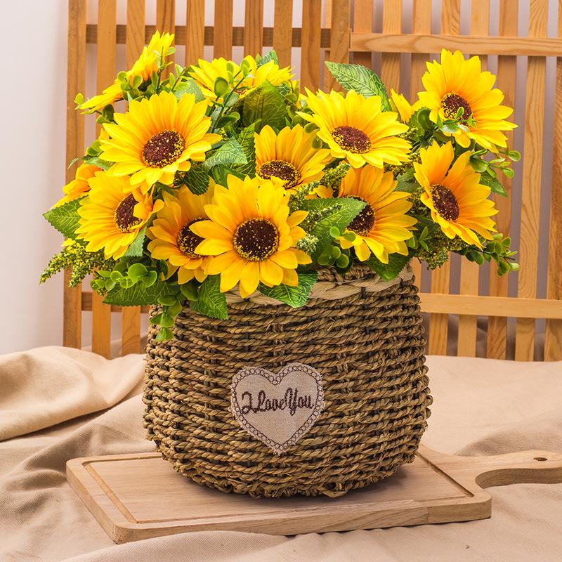 Sunflower Silk Bouquet - Artificial Sunflower Hand Bouquet for Indoor Decoration and Events