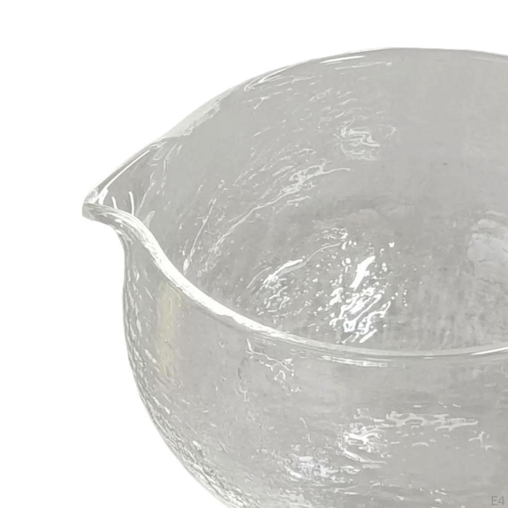 Szklana Miska do Przygotowywania Matchy z Dziobkiem i Młotkowanym Wykończeniem