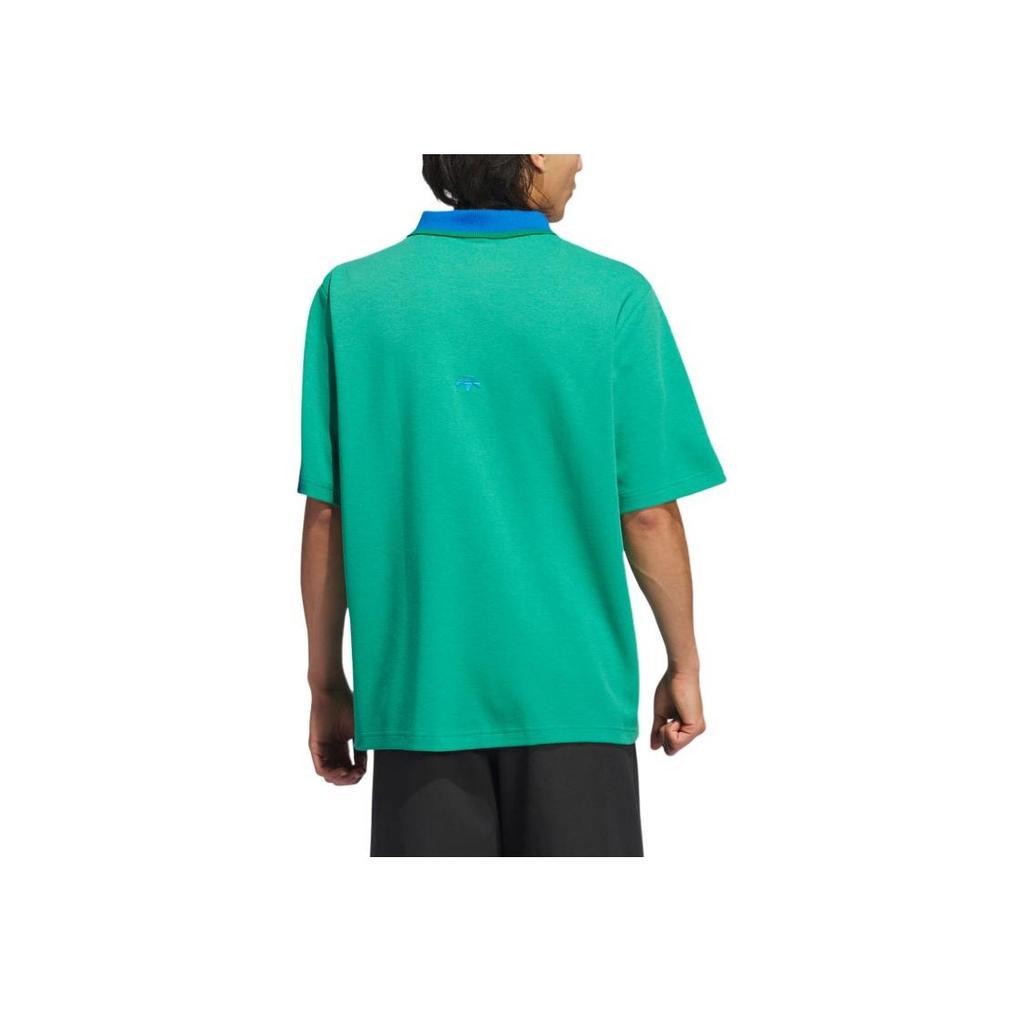 Adidas Originals Ss24 Rolling Links Series Logo Pullover Sports Polo Shirt Men Polo Shirts Smoke-Green IZ3006