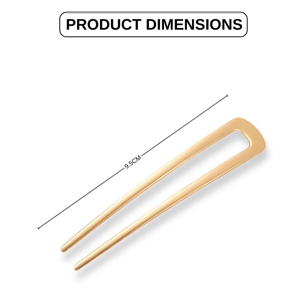 Fashion Alley 1 Pc U Shape Hair Pin Bun Stick for Women Girls | Premium Metal Juda Pin | Strong Hold Hair Accessory for Bridal Daily Use | Golden