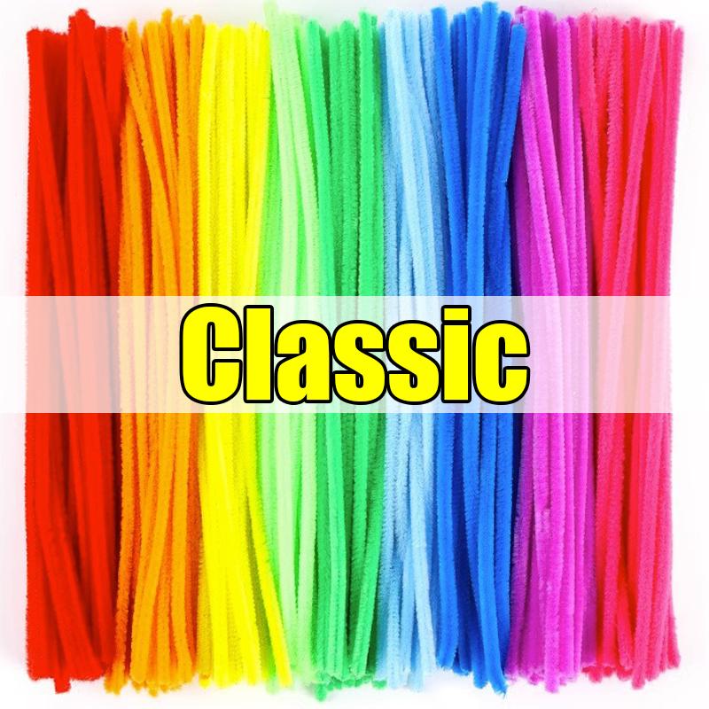 

1000/10pcs Colorful Twisting Bar Chenille Fluffy Pipe Cleaners Stems Plush Stick DIY Tinsel Rod Strips Kids Art Educational Toys 100PCS