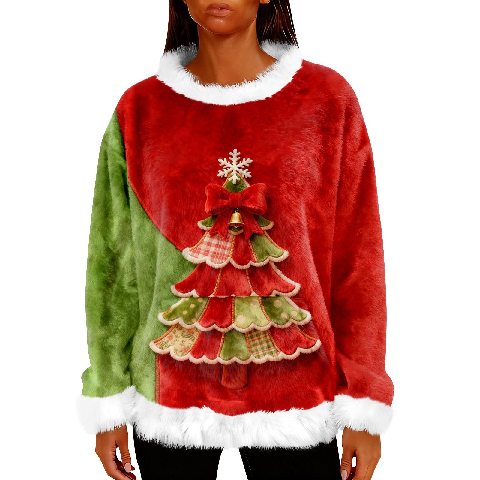 

Women s Casual Fleece Sweatshirt Long-Sleeve Round Neck Casual Comfortable Loose-Fit Lightweight Women s Flannel Sweatshirt XL кавун червоний колір