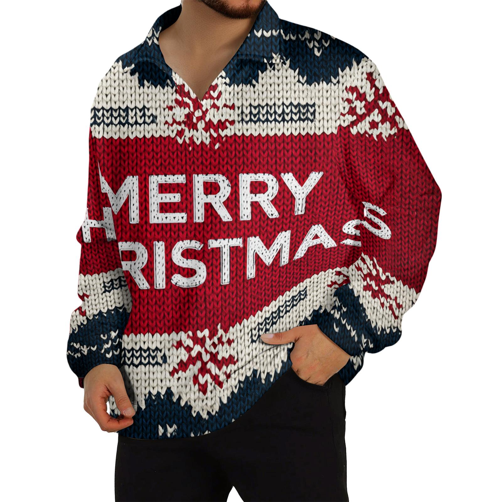 

Мужской повседневный трикотажный базовый топ с длинным рукавом и воротником XL красный