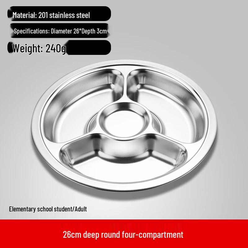 

304 Stainless Steel Divided Lunch Plate