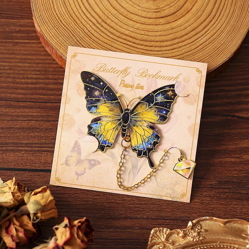 Retro Butterfly Metal Bookmark - Exquisite Chinese-Style Gift for Teachers
