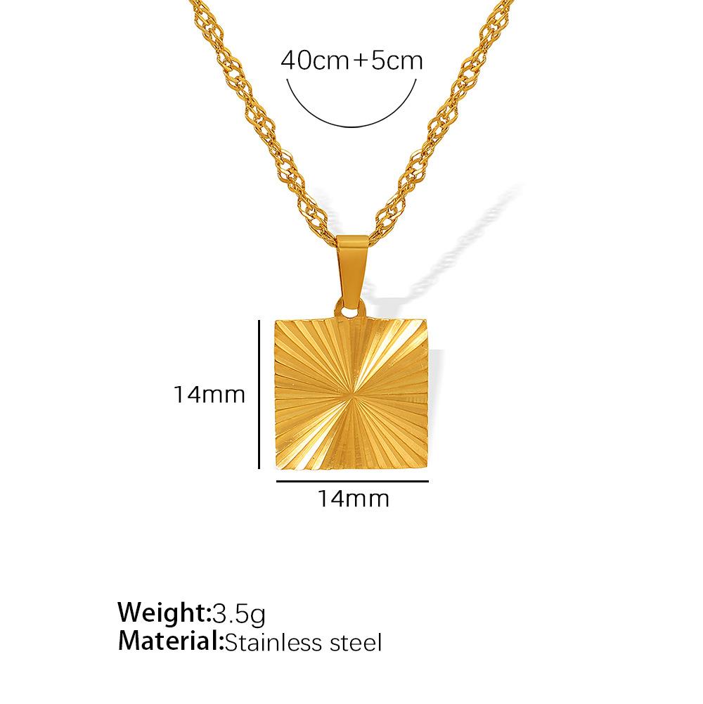 Round Heart Butterfly Necklace Gold Plated Stainless Steel Pendant Necklace Necklace