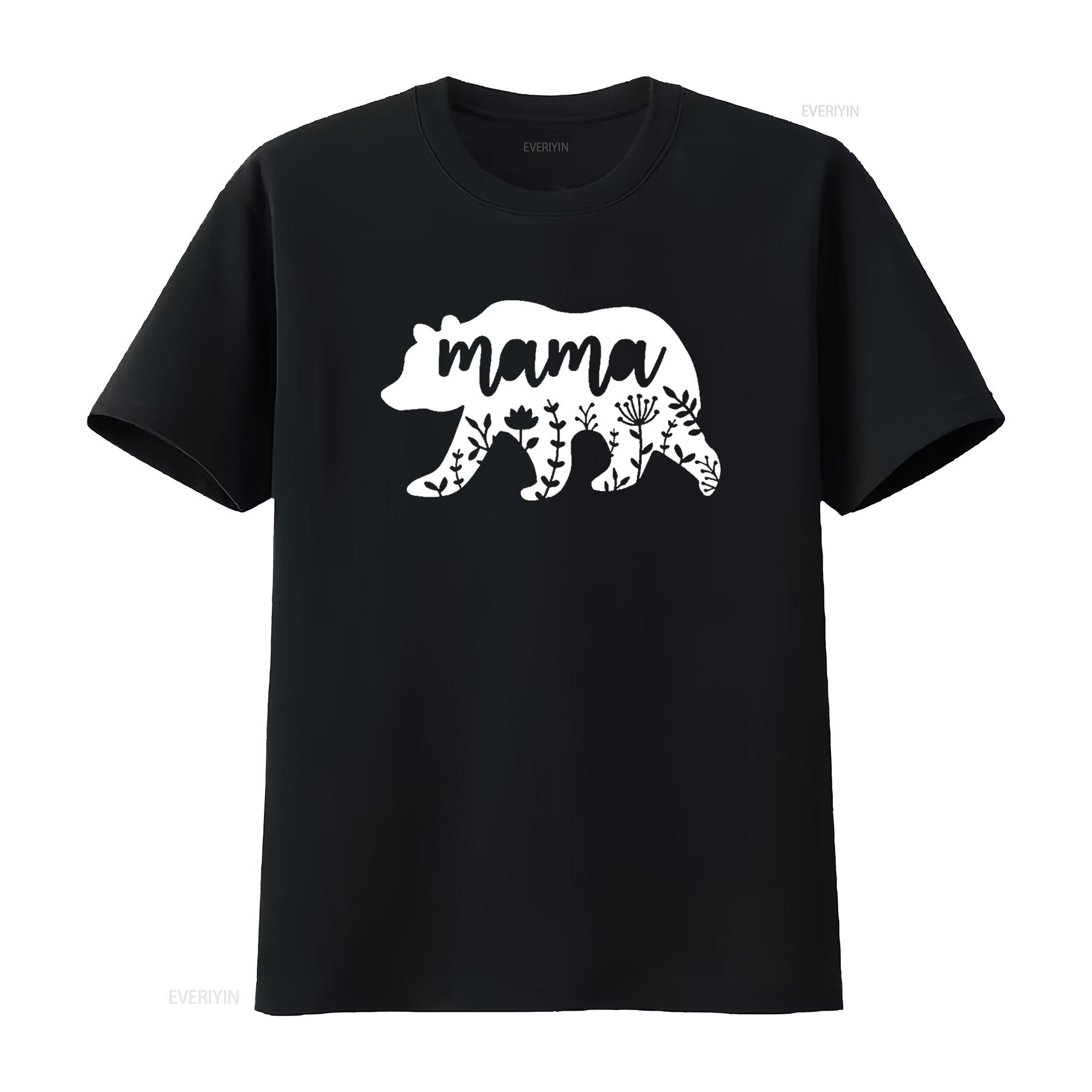 

ZOCAVIA Women s Top Plus Size T Shirt with Funny Mama Bear Print Casual Tops vintage Washed Stylish homme fashion 4XL