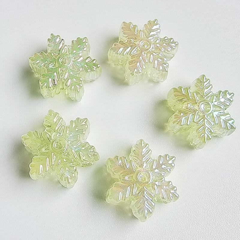 Colorful Transparent Blue Snowflake Beads for DIY Jewelry Making