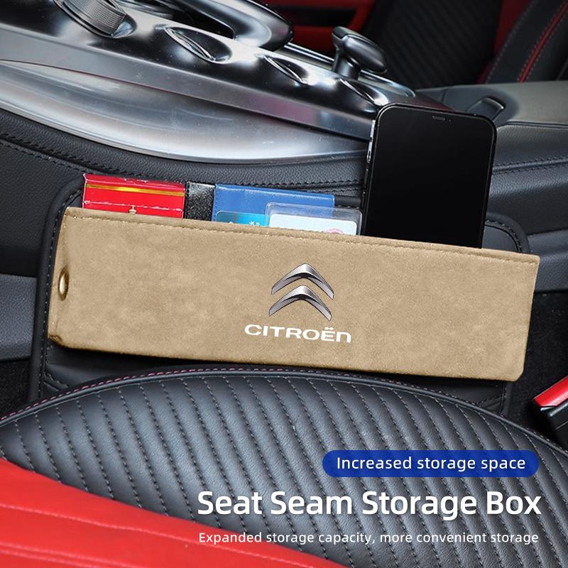 Autositz-Spalt-Aufbewahrungsbox Wildleder für Citroen C4 C3 C5 C1 C2 Berlingo Celysee Cactus Picasso Aircross Saxo Grand alc256
