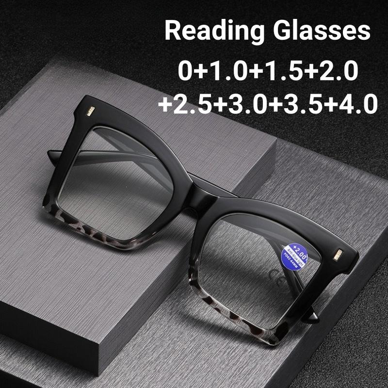 Large Rim Anti Blue Light Presbyopia Glasses Transparent Lenses Reading Glasses for Middle Aged Old People