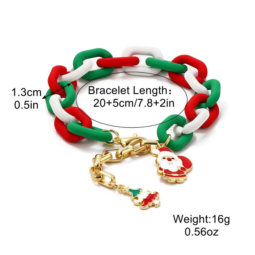 European and American Snowflake Crystal Beaded Christmas Bracelet Set for Women