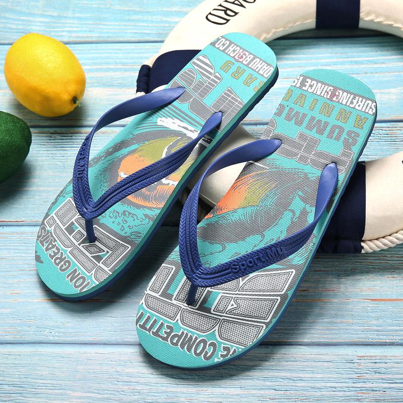 Cheap Summer Man Flip Flops Non-slip Beach Slippers Men Outdoor Green Men's Flip-Flops Fashion Slides Flat chinelo masculino