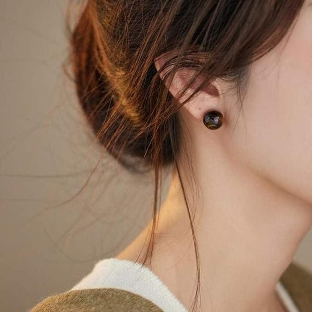 

Сережки Тигрове Око 6 8 10 мм Натуральний Камінь Жіноча Розкіш 10mm