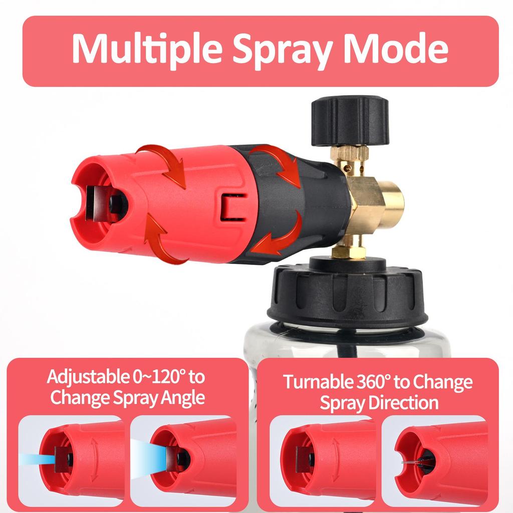 Pressure Washer Snow Foam Lance Foam Nozzle Car Wash Foam Maker for Karcher Elitech Daewoo Bort AR Bosche Mac Pressure Washer