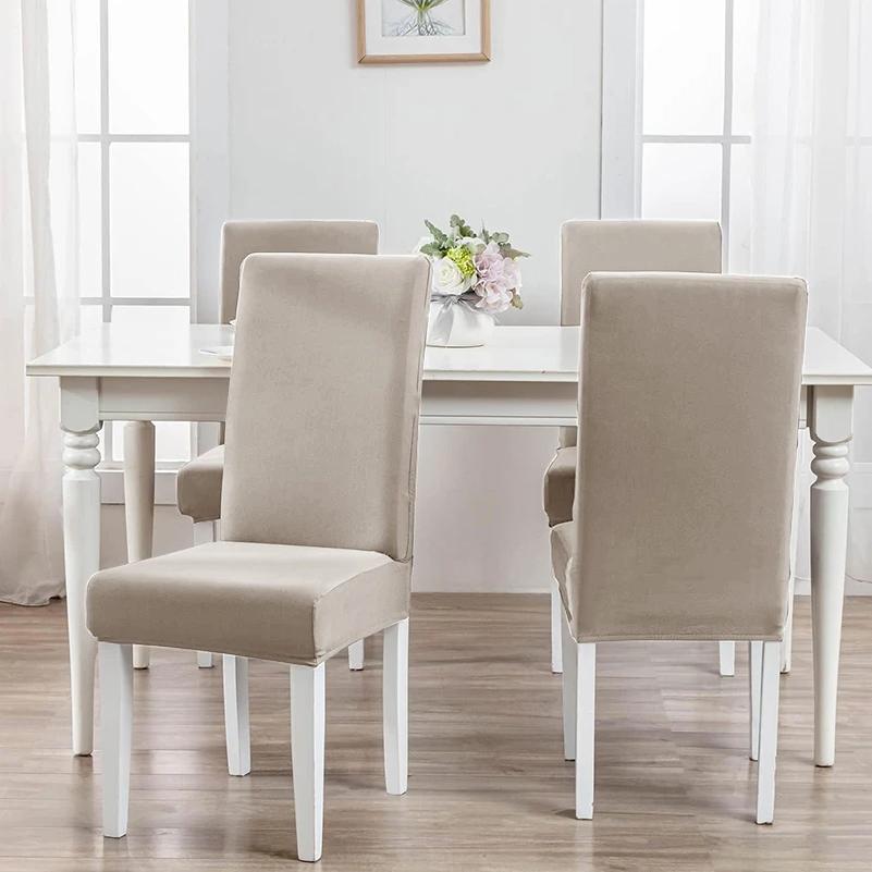 Stretch Waterproof Dining Chair Cover Removable Washable Anti Scratch Protector For Home Kitchen Restaurant