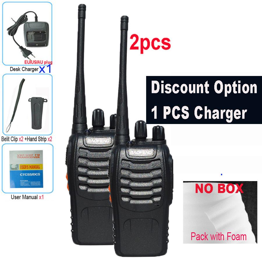 2 STuks Baofeng BF 888S Walkie Talkie UHF BF888S Lange Afstand Tweerichtings Amateur Draagbare Radio Zendontvanger voor Jacht Hotel Ontvanger