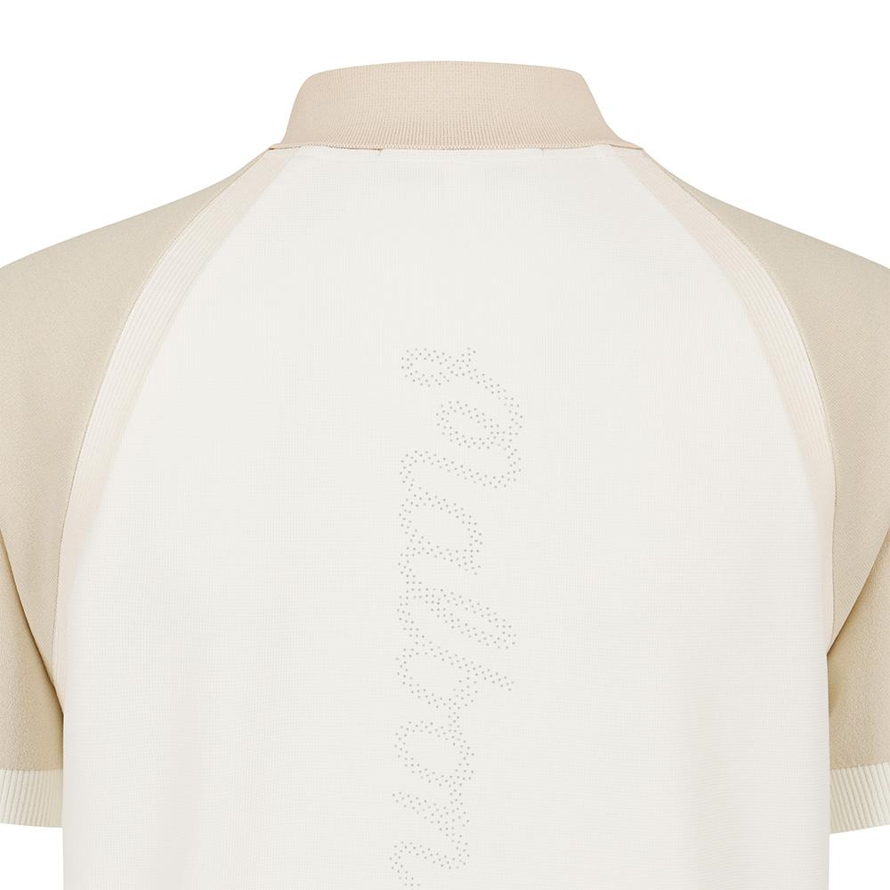 MALBON GOLF Women'S Knit Jersey Hybrid Collar Top Cream (Woman)