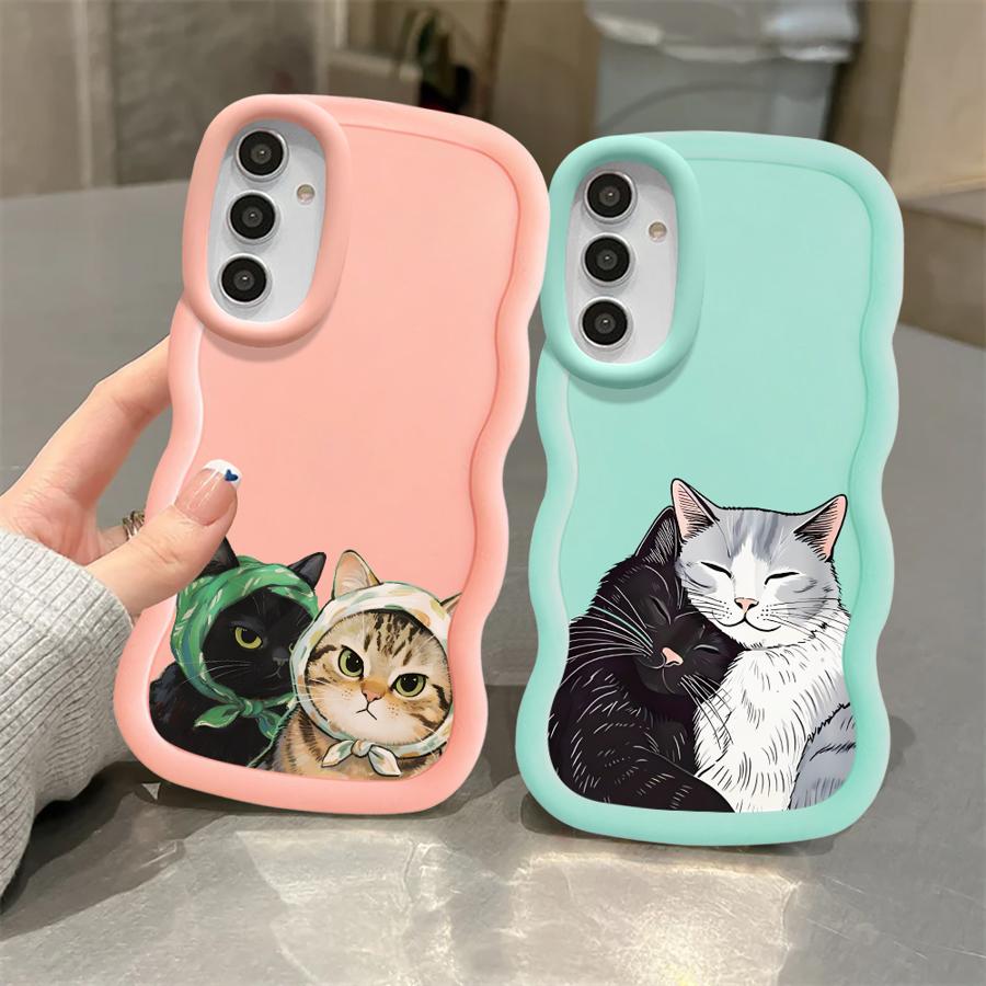Cute Cat Soft Phone Cover Case for Samsung Galaxy A13 A52 A11 A14 A16 A12 A21s A15 A22 A23 A33 A06 A04 A53 A05 A03