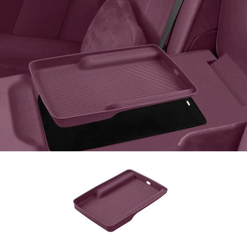 Para AITO M8 Seres 8 2025 Apoio de Braço Traseiro de Silicone Porta-Copo Tapete Protetor Antiderrapante para Copos Pad de Armazenamento Acessórios para Carro