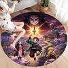 Demon Slayer Round Area Rug Carpet Rug For Living Room Bedroom Sofa Playroom Decor Nonslip Floor Mat
