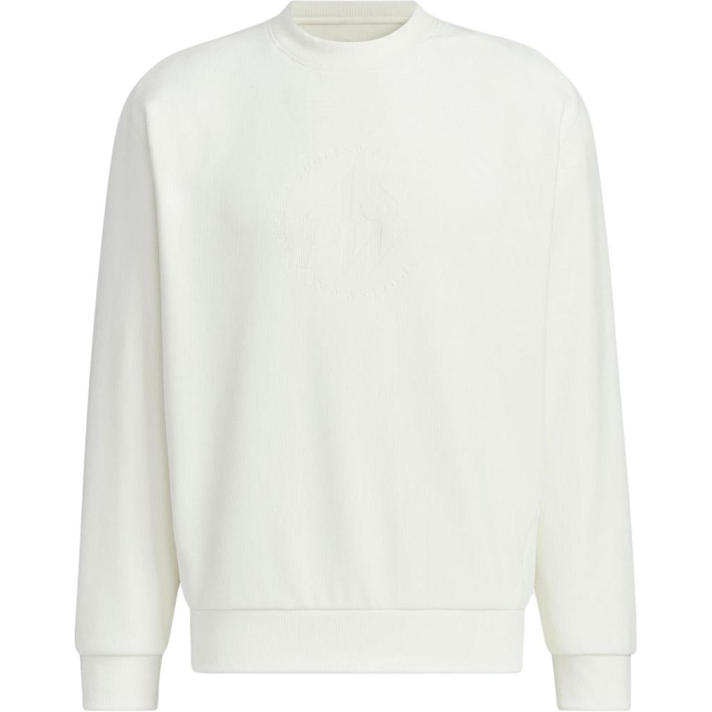 Adidas Warm Series Logo Sports Crew Neck Long Sleeve Sweatshirt Unisex Tops Jade-White JI6651
