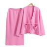 Women's Knitwear Two-piece Set Autumn Winter Knitted Cardigan Hip Skirt Set  V-neck Cardigan Pencil Skirt Two-piece Outfits