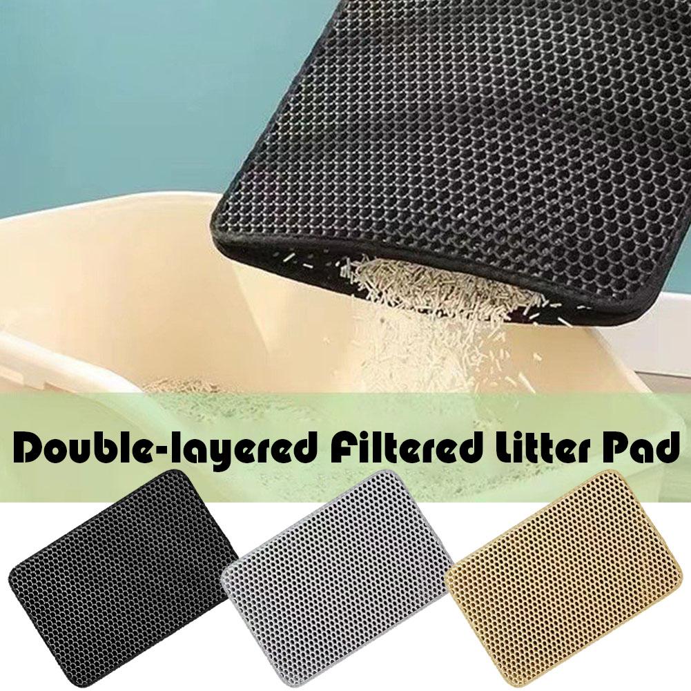 Cat Litter Mat Waterproof Double Layer Pet Litter Box Mat Pet Toilet Cat Mat Nonslip Sand Pet Cat Washable Clean Mat