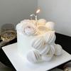 3D Round Cake Decorations, 120/160/210pcs DIY Swan and Rose Flower Shaped Cake Borders, Spherical Baking Decorations