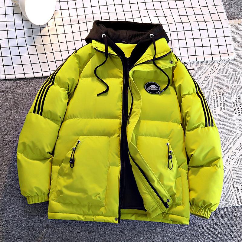 Fake Two-piece Cotton Coat for Men's Winter New Style Teenager Thickened Men's Down Cotton Coat Jacket