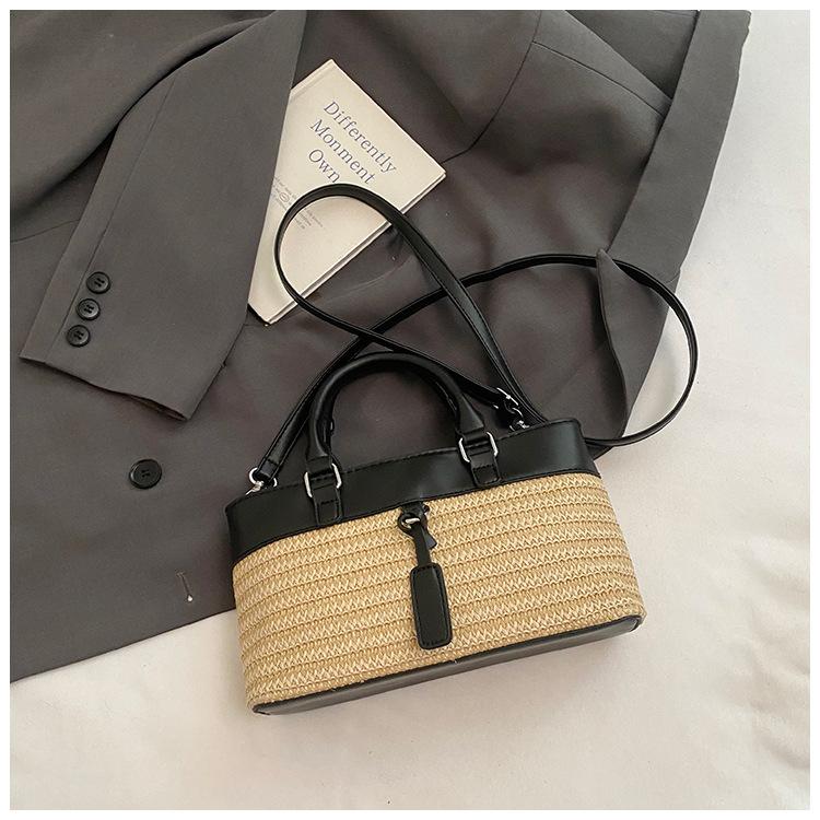 Trend Messenger Women's Bag 2025 Summer Niche Design Korean Version Versatile Handbag Straw Bucket Shoulder Bag