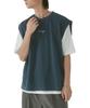 WEGO Ensemble Vest Set with Inner Short Sleeve Simple Casual Everyday Size Blue Men's 2-Piece T-Shirt, Summer/Autumn Outfit, Wear, Gift,