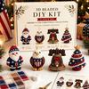Parent Child Interactive Activity 3D Beaded DIY Kit, Lifelike Christmas Animal Beading Craft Set, Set for Kids Handmade Easy Embroidery Kit And Adults