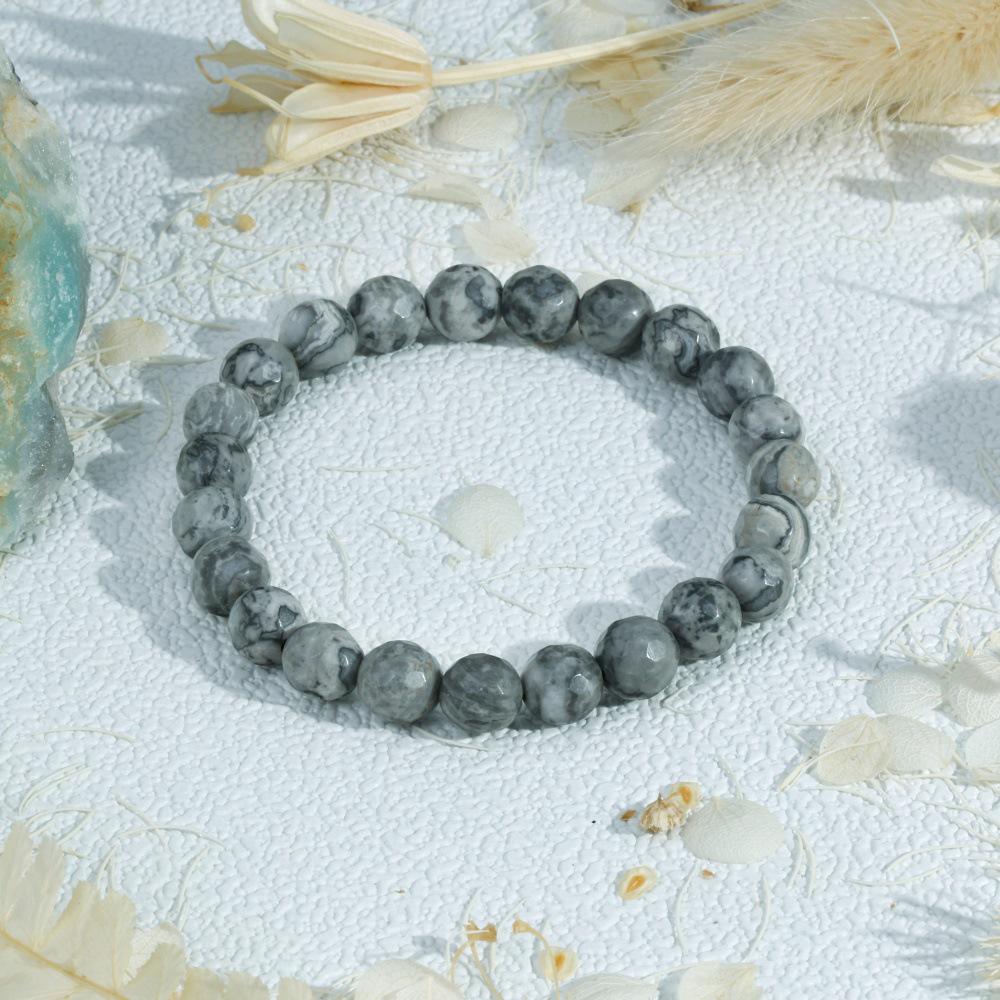 European Crystal Beaded Lapis Lazuli Unisex Bracelet: Simple, Retro, Versatile Jewelry
