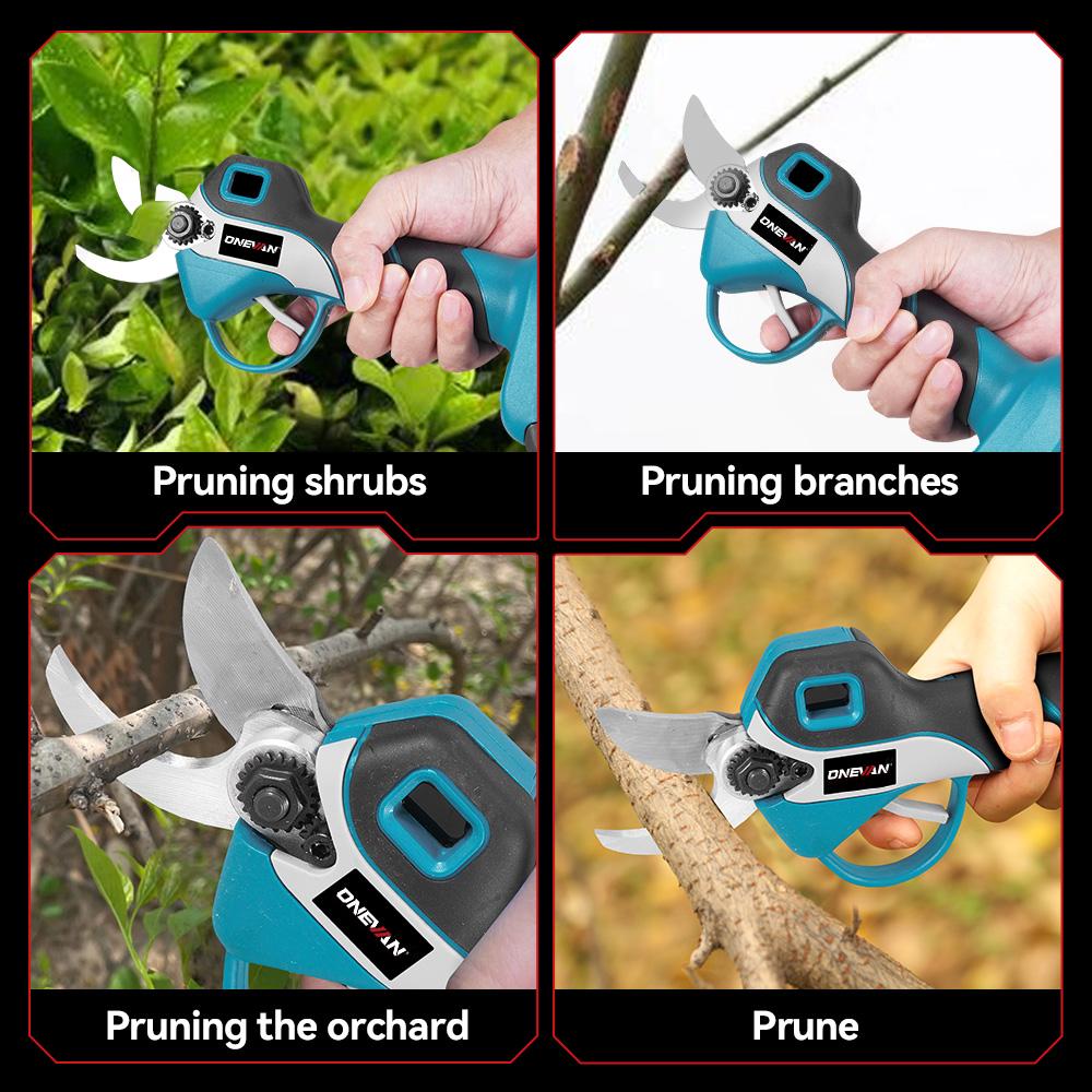 ONEVAN 30mm Brushless Electric Pruning Shear Cordless Scissor Tree Pruner Branch Cutter Garden Power Tool For Makita Battery Pin