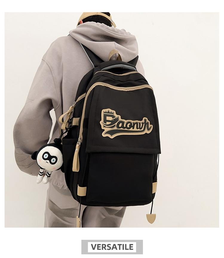 Рюкзак для путешествий большой емкости для старшеклассников ретро-колледжа белый — фото 5