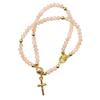 Fashionable Alloy Link Bracelet Ceramic Detail Crucifix Charm Link Chain For Birthday And Anniversary Gift