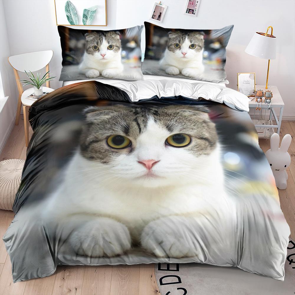 2/3pcs Bedding Set Digital Print Comfortable Duvet Cover for Home Bedroom Decoration, 1 Duvet Cover and 2pillowcase with Zippers