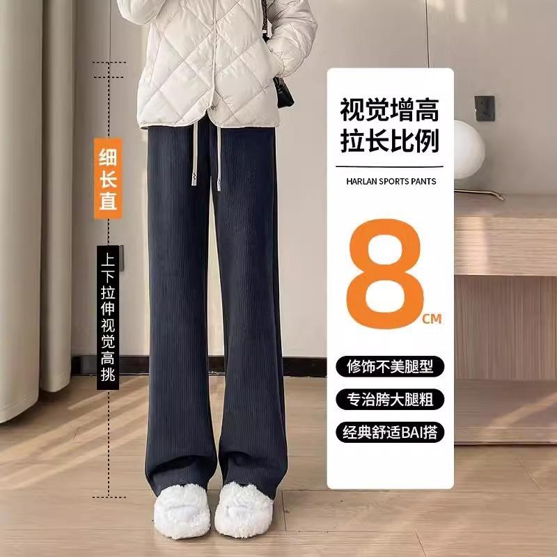 European Cotton Lint Wide-leg Pants Women's Spring and Autumn New High-waisted Straight-leg Pants Loose and Thin Casual Yamamoto Pants