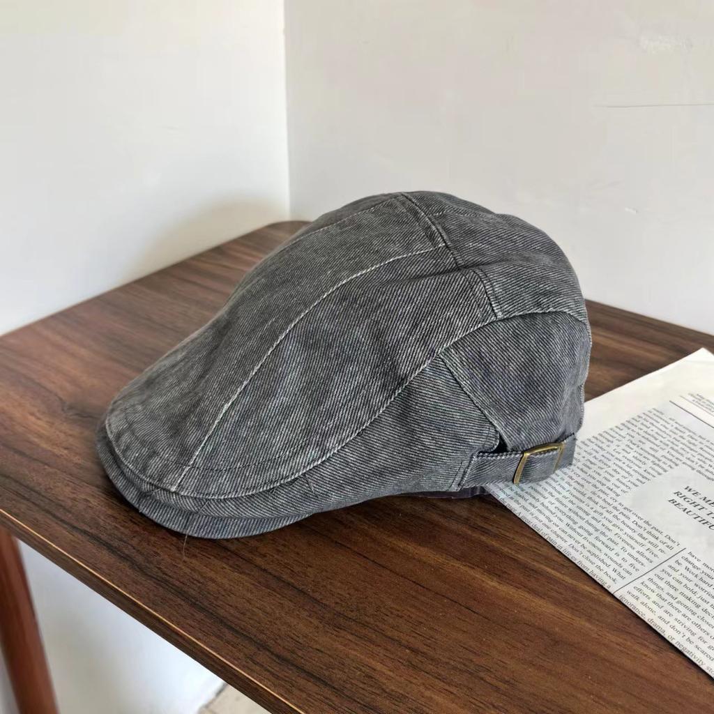 Big head circumference, small face, washed cotton, forward-looking granny hat, men's and women's k-style casual reverse wearing beilei trendy
