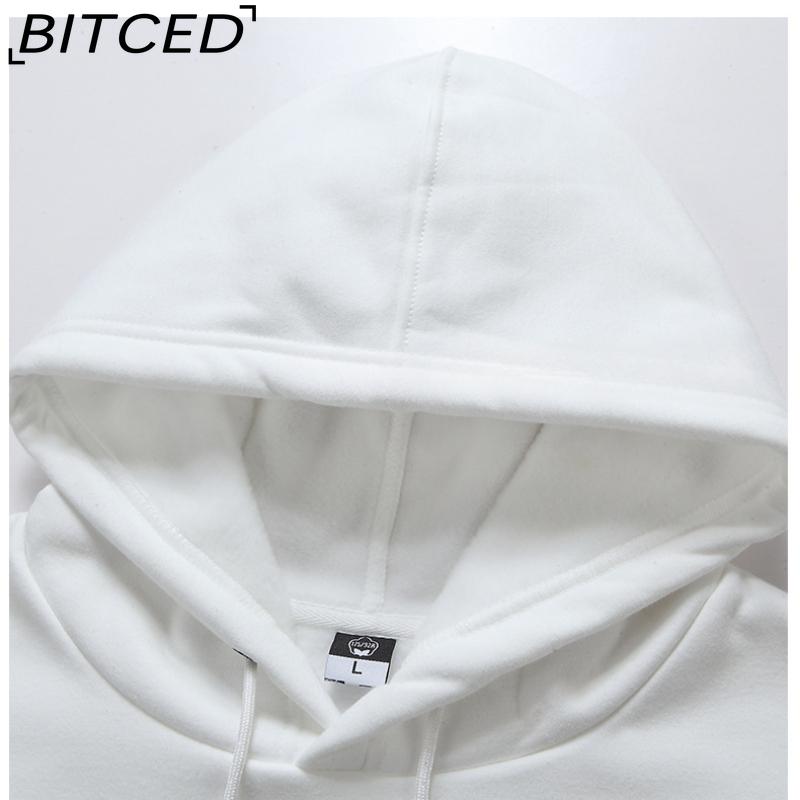 BITCED Autumn and Winter Hooded Sweatshirt Men's Hooded Warm Padded Thickened Pullover Loose Large Size Hoodie