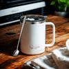 Minimalist Style 304 Stainless Steel With Lid And Spoon 500Ml Office Office Worker Boys Simple Water Cup