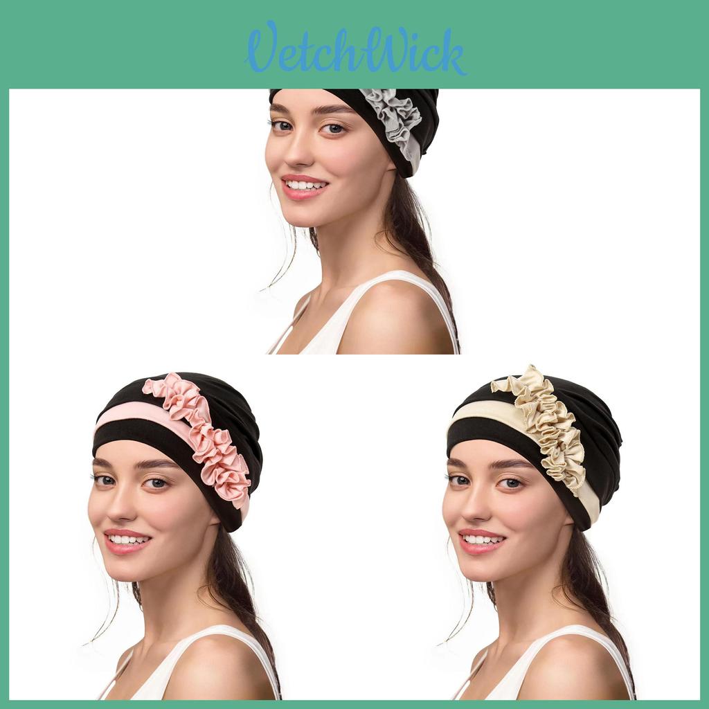 Polyester Floral Headband Hat For Women With Stylish Design For All Seasons