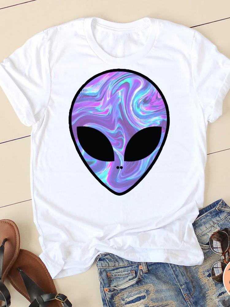 Short Sleeve Watercolor Flamingo Beach Ladies Summer Graphic Tee Tshirts Casual Clothing Women Fashion Female T Print Clothes