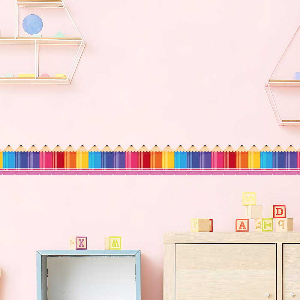 Personalisierte Buntstift-Taillenaufkleber für Schlafzimmer, Wohnzimmer, Eingangsbereich, Heimwanddekoration